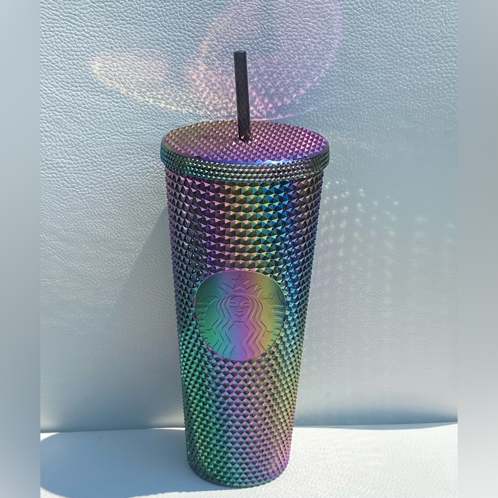 Starbucks‎ Oil Slick Rainbow Iridescent Studded Fall Edition 24oz Tumbler New